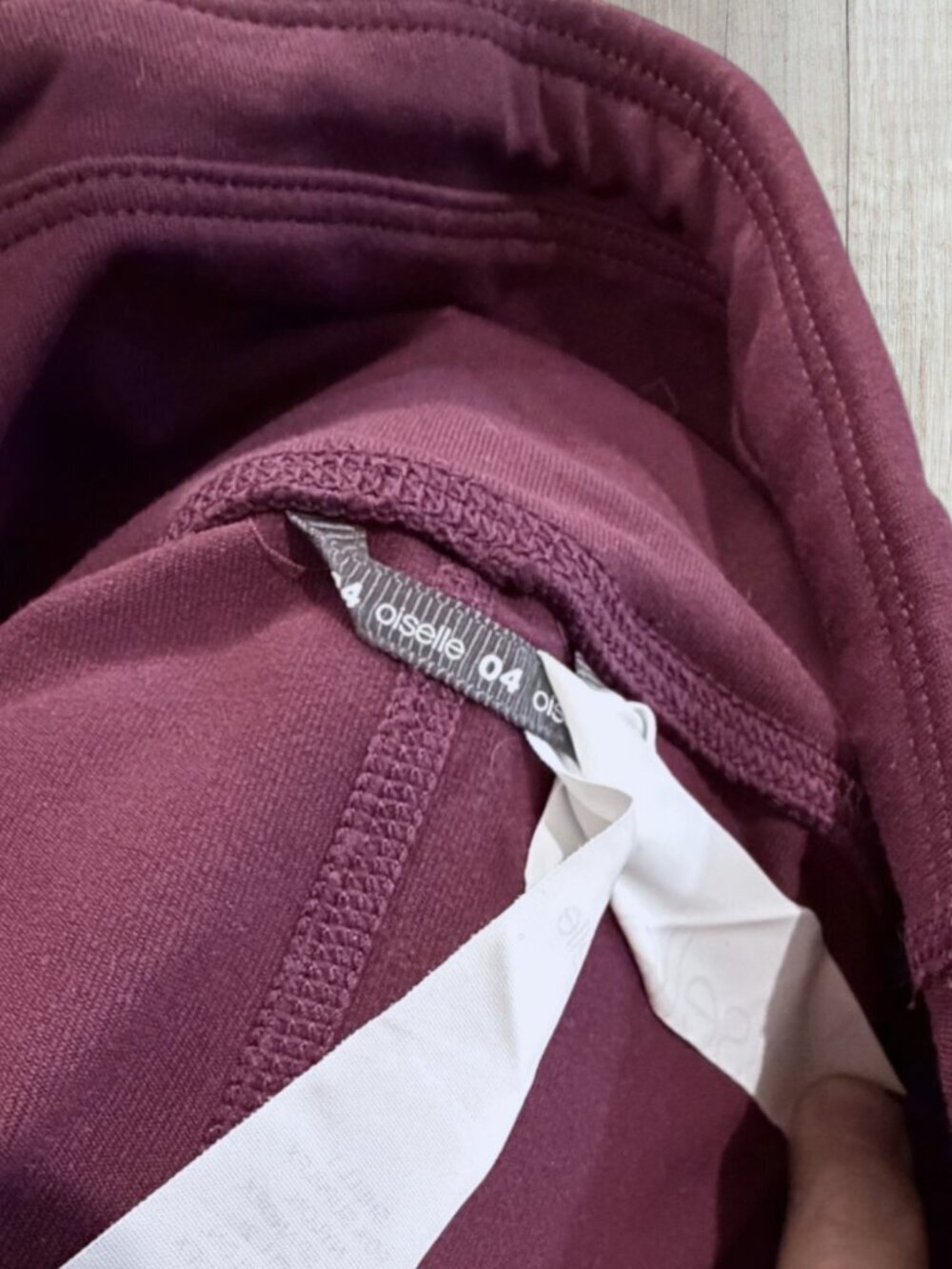 Oiselle Burgundy High Waist Leggings Size 4 Running Athletic Pockets Stretch NEW